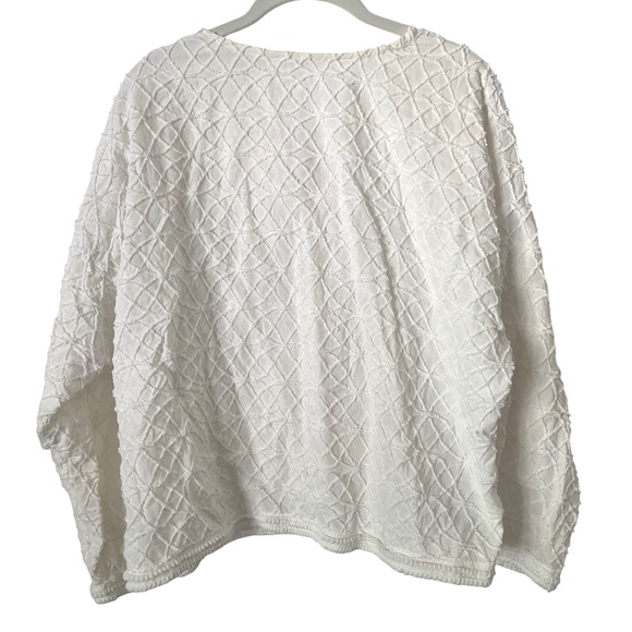 Vintage Linda Chapman White Cotton Button Front‎ Cardigan Top M - Picture 5 of 10